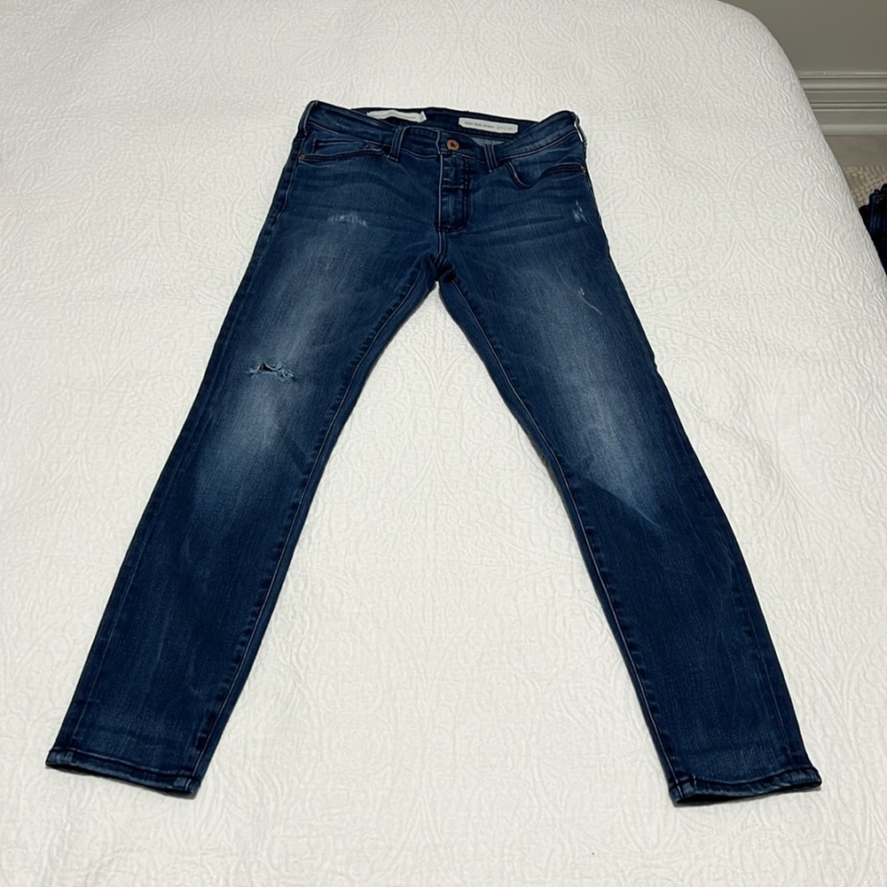 Pilcro and the Letterpress High-Rise Dark Blue Skinny Jeans - Picture 2 of 5
